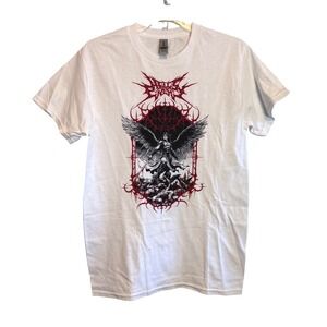 Hell's Enemy Metal Band Tee Graphic Grunge Heavy Graphic T-Shirt White Small
